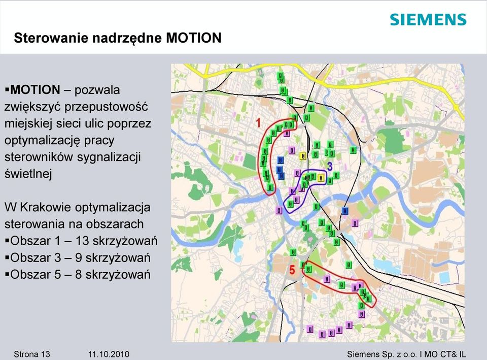 sygnalizacji świetlnej W Krakowie optymalizacja sterowania na obszarach