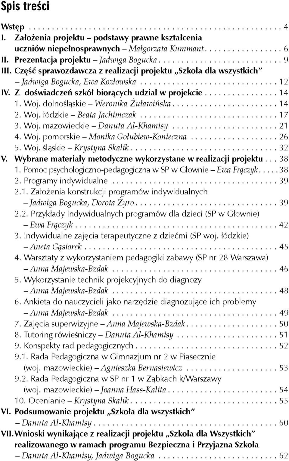 Z doświadczeń szkół biorących udział w projekcie................ 14 1. Woj. dolnośląskie Weronika Żuławińska....................... 14 2. Woj. łódzkie Beata Jachimczak.............................. 17 3.