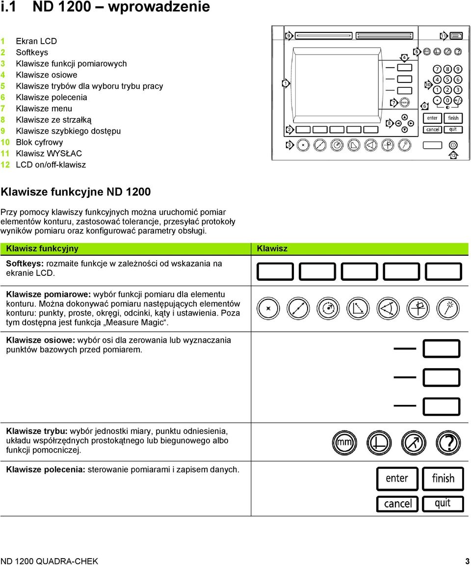 tolerancje, przesyłać protokoły wyników pomiaru oraz konfigurować parametry obsługi. Klawisz funkcyjny Softkeys: rozmaite funkcje w zależności od wskazania na ekranie LCD.