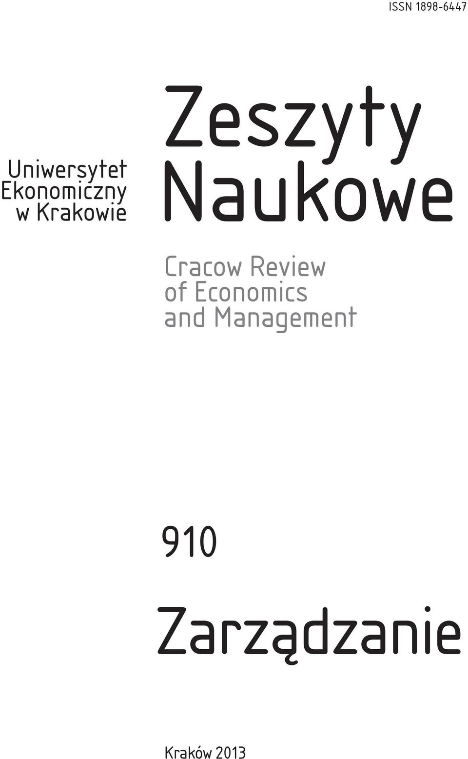 Naukowe Cracow Review of