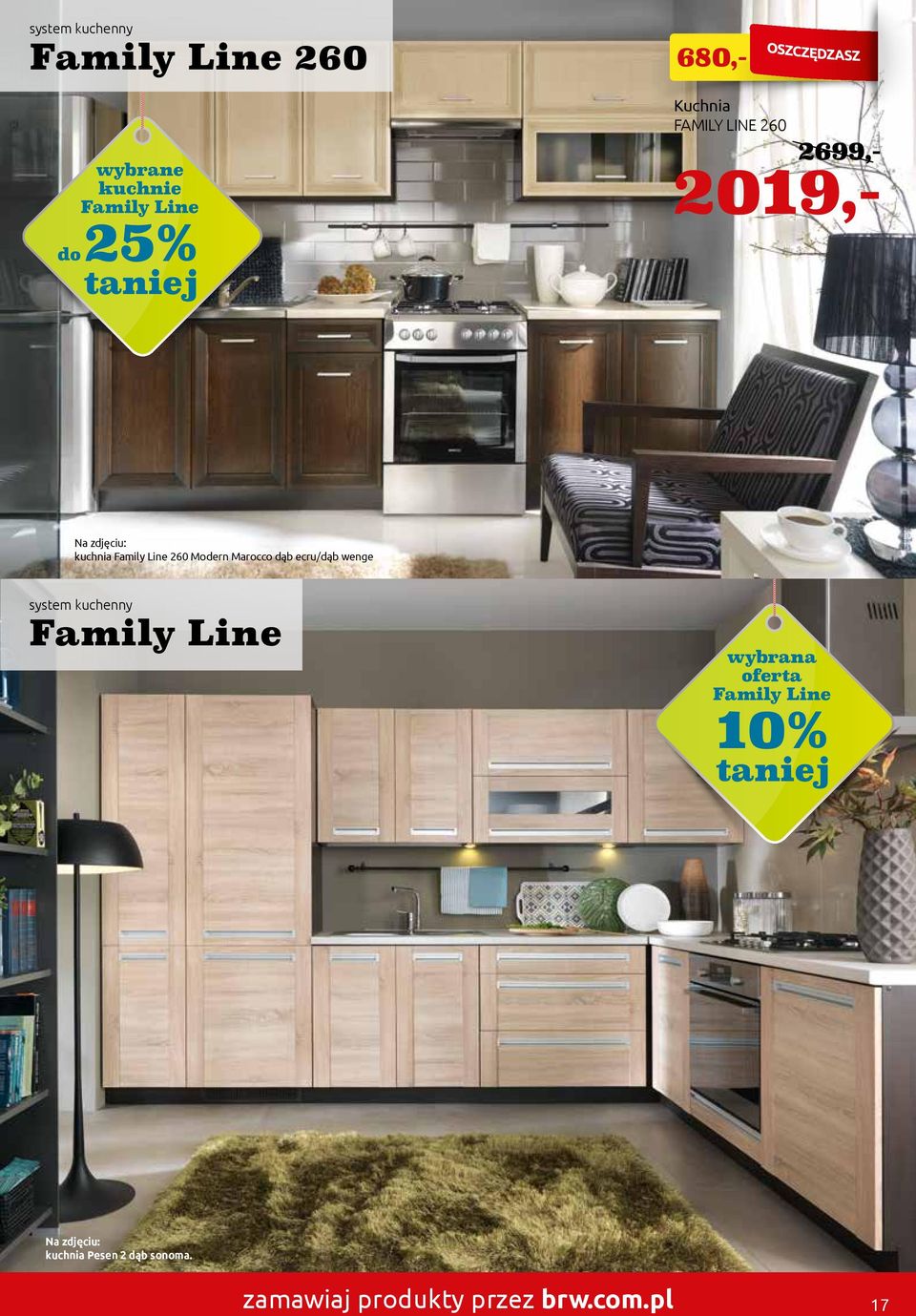 dąb ecru/dąb wenge system kuchenny Family Line wybrana oferta Family Line 0%