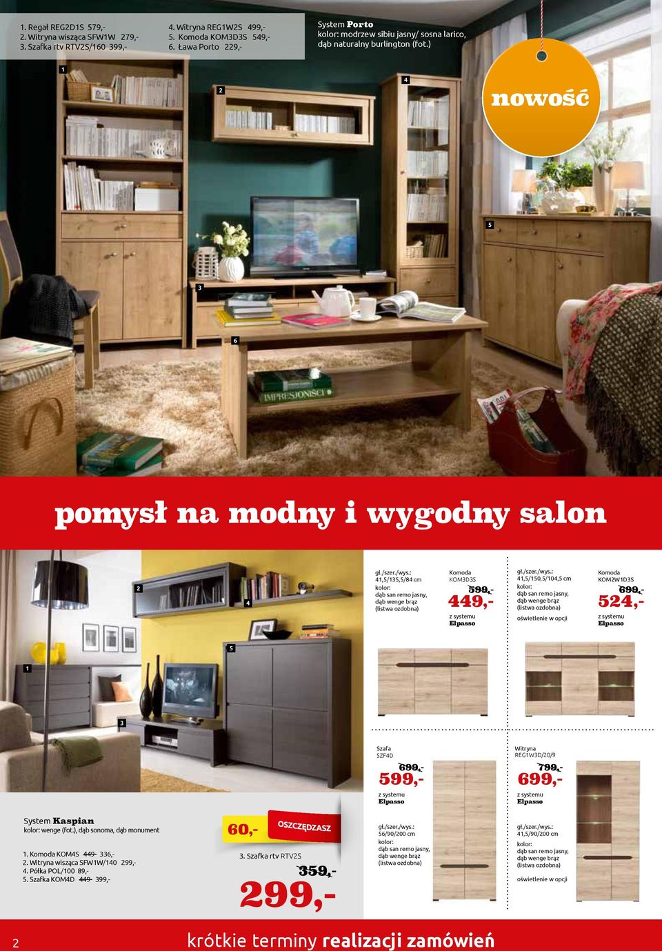 ) nowość 6 pomysł na modny i wygodny salon,/,/8 cm dąb san remo jasny, dąb wenge brąz (listwa ozdobna) Komoda KOMDS Elpasso,/0,/0, cm dąb san remo jasny, dąb wenge brąz (listwa ozdobna) oświetlenie w