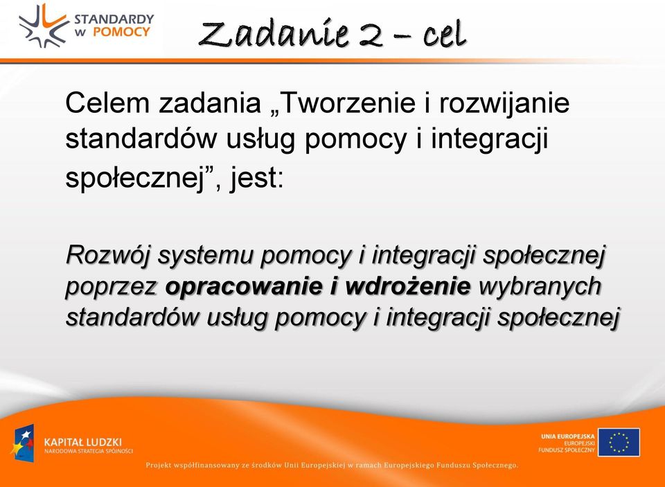 Rozwój systemu pomocy i integracji społecznej poprzez