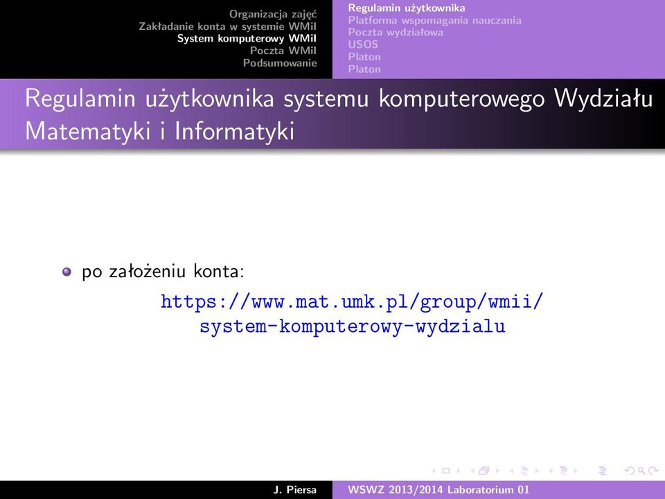 komputerowego Wydziału Matematyki i Informatyki po