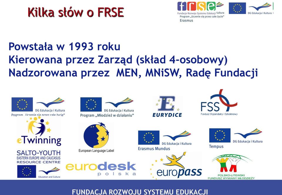 Nadzorowana przez MEN, MNiSW, Radę Fundacji