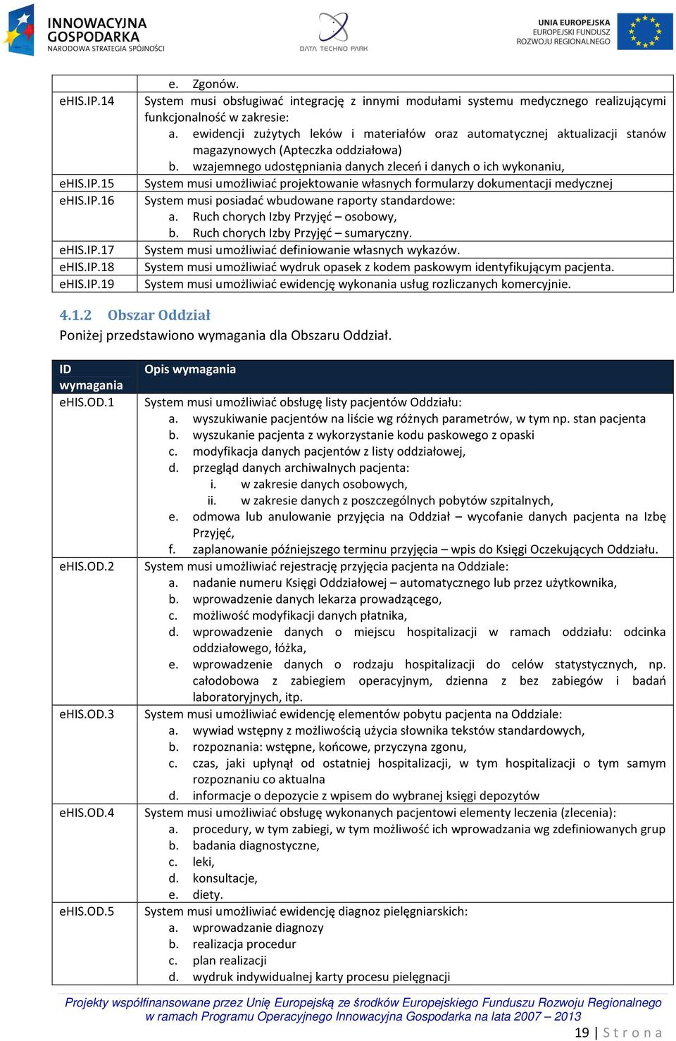 wzajemnego udostępniania danych zleceń i danych o ich wykonaniu, System musi umożliwiać projektowanie własnych formularzy dokumentacji medycznej System musi posiadać wbudowane raporty standardowe: a.