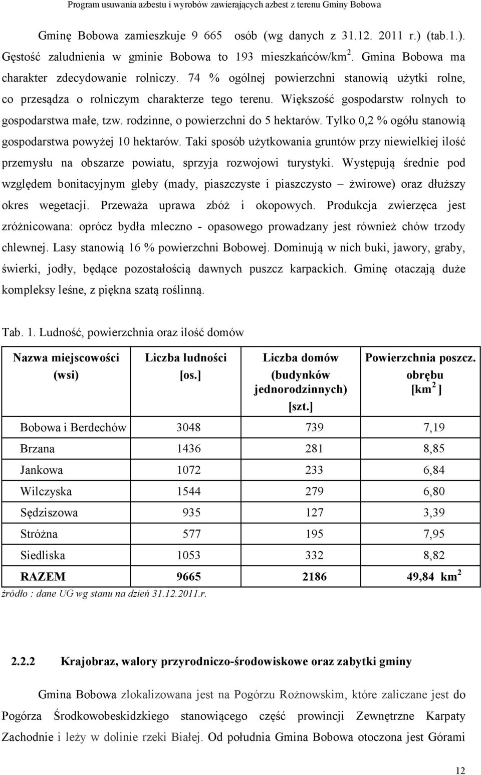 Tylko 0,2 % ogółu stanowią gospodarstwa powyżej 10 hektarów. Taki sposób użytkowania gruntów przy niewielkiej ilość przemysłu na obszarze powiatu, sprzyja rozwojowi turystyki.