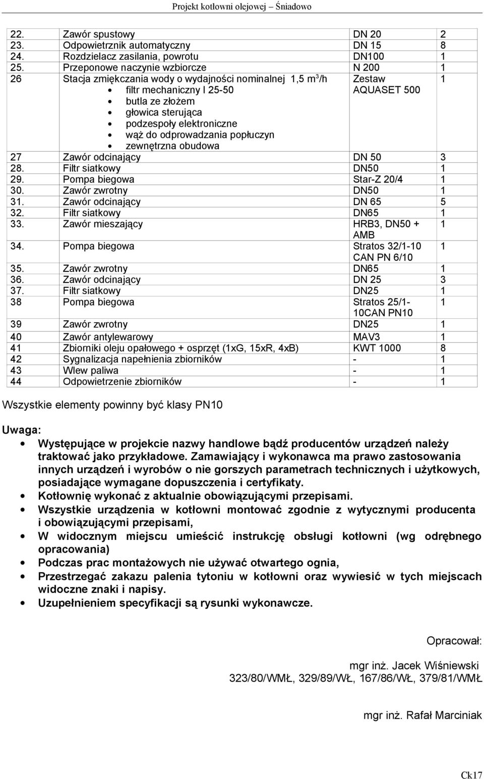 odprowadzania popłuczyn zewnętrzna obudowa Zestaw AQUASET 500 27 Zawór odcinający DN 50 3 28. Filtr siatkowy DN50 1 29. Pompa biegowa Star-Z 20/4 1 30. Zawór zwrotny DN50 1 31.