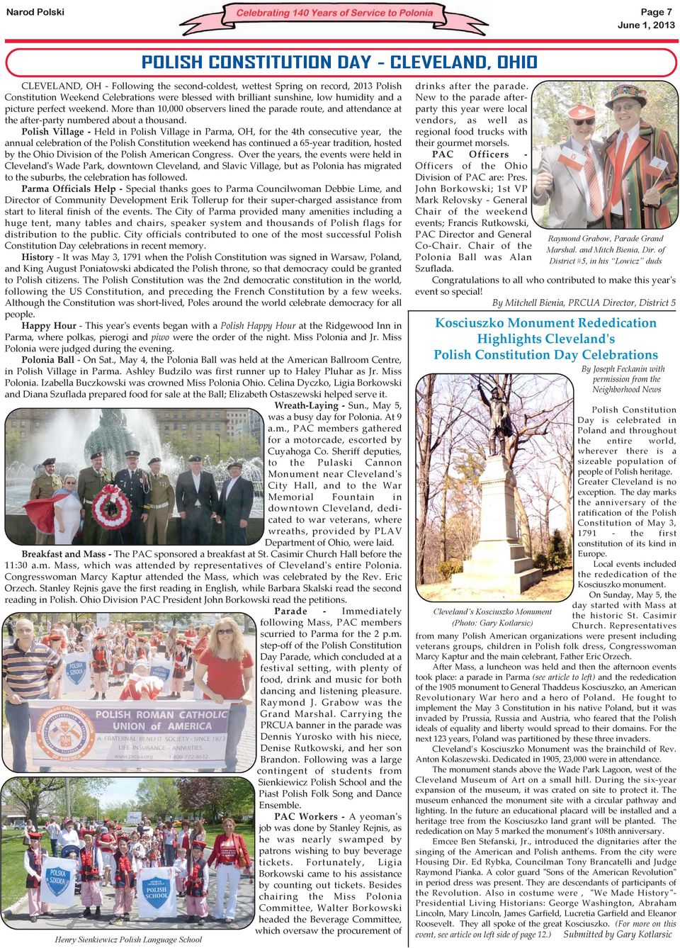 Polish Village - Held in Polish Village in Parma, OH, for the 4th consecutive year, the annual celebration of the Polish Constitution weekend has continued a 65-year tradition, hosted by the Ohio