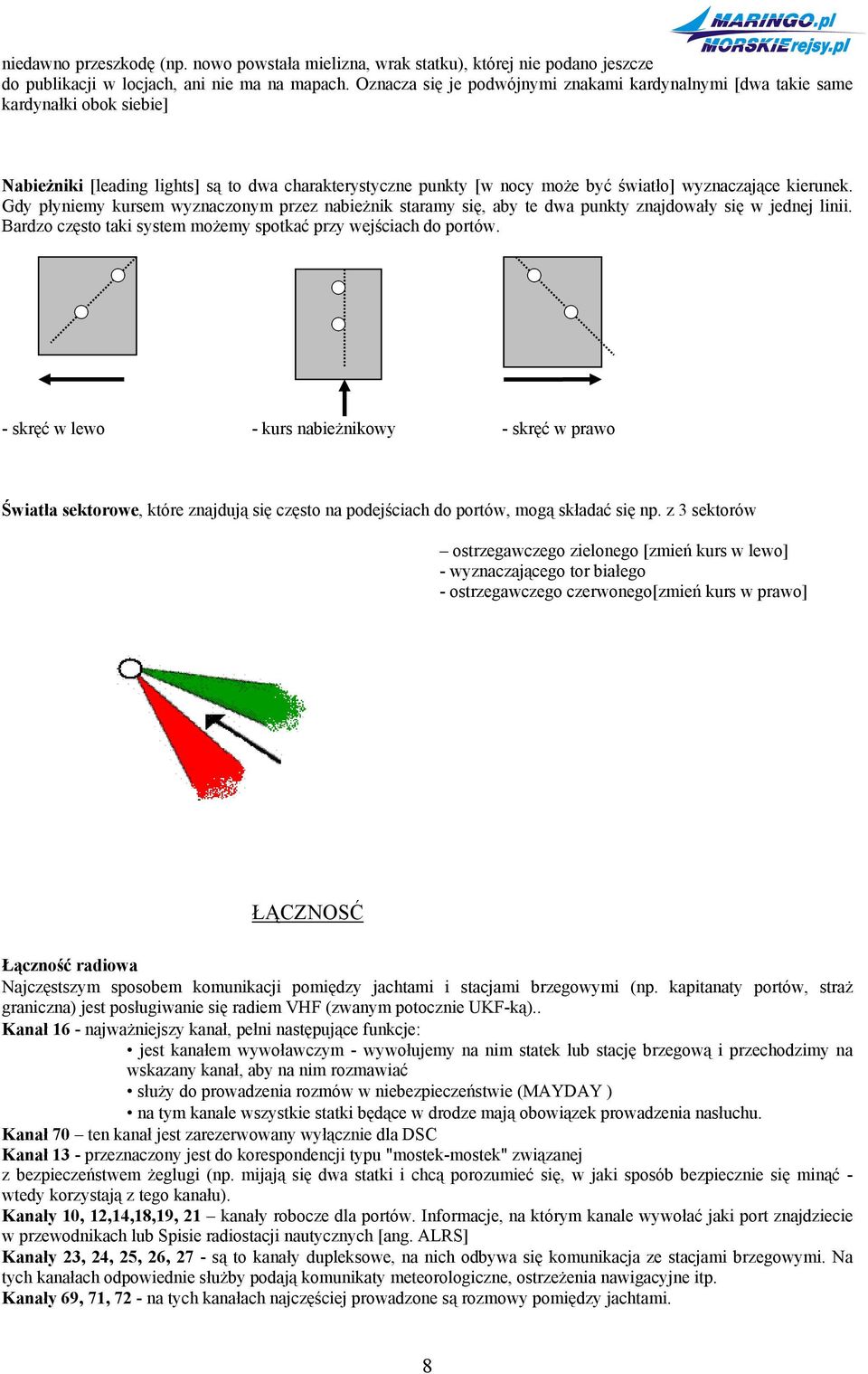 Gdy płyniemy kursem wyznaczonym przez nabieżnik staramy się, aby te dwa punkty znajdowały się w jednej linii. Bardzo często taki system możemy spotkać przy wejściach do portów.