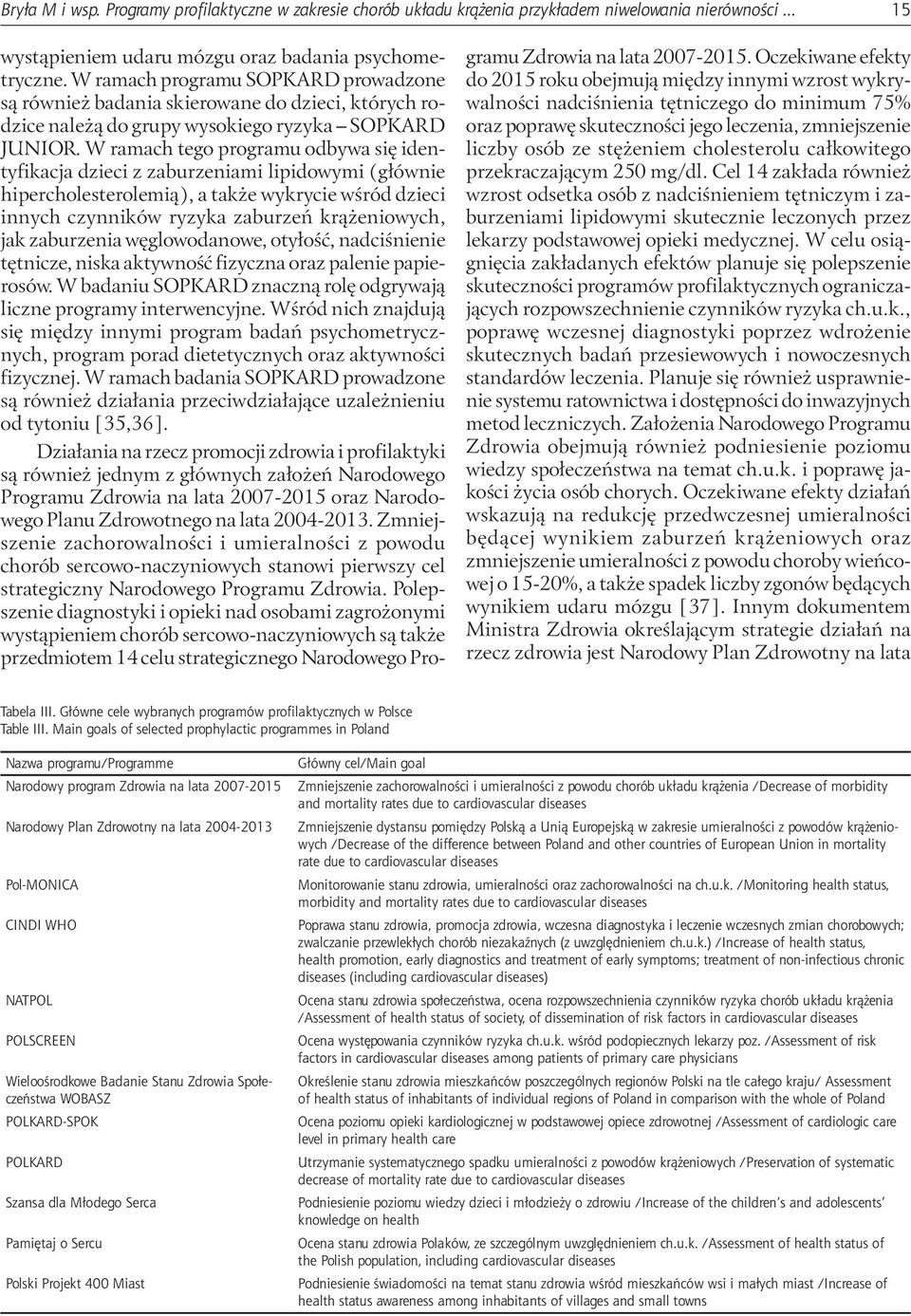 W ramach tego programu odbywa się identyfikacja dzieci z zaburzeniami lipidowymi (głównie hipercholesterolemią), a także wykrycie wśród dzieci innych czynników ryzyka zaburzeń krążeniowych, jak