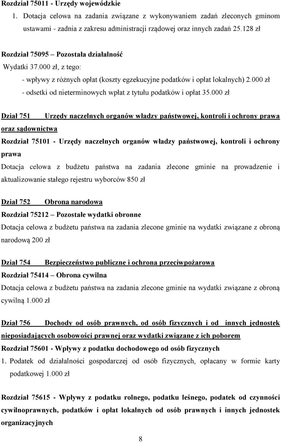 000 zł - odsetki od nieterminowych wpłat z tytułu podatków i opłat 35.