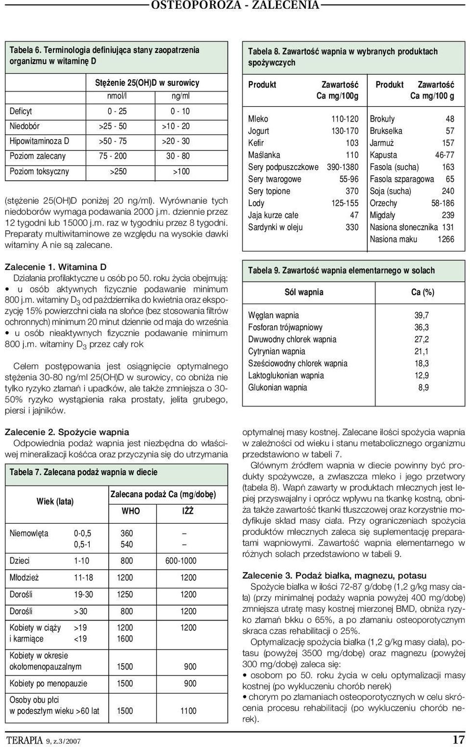 75-200 30-80 Poziom toksyczny >250 >100 (st enie 25(OH)D poni ej 20 ng/ml). Wyrównanie tych niedoborów wymaga podawania 2000 j.m. dziennie przez 12 tygodni lub 15000 j.m. raz w tygodniu przez 8 tygodni.