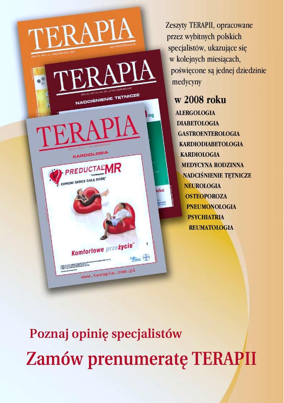 GASTROENTEROLOGIA KARDIODIABETOLOGIA KARDIOLOGIA MEDYCYNA RODZINNA NADCIÂNIENIE T TNICZE