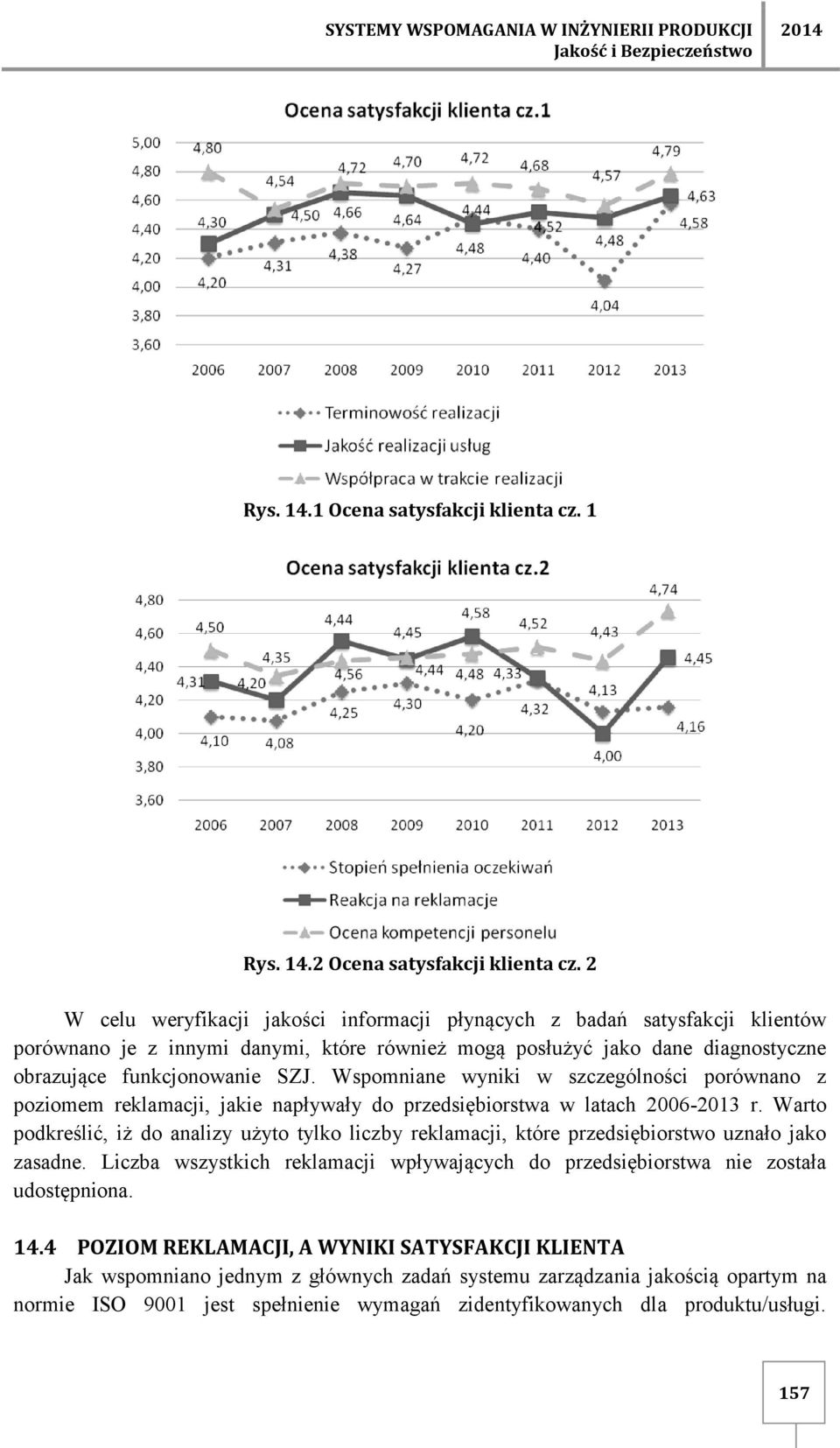 Wspomniane wyniki w szczególności porównano z poziomem reklamacji, jakie napływały do przedsiębiorstwa w latach 2006-2013 r.