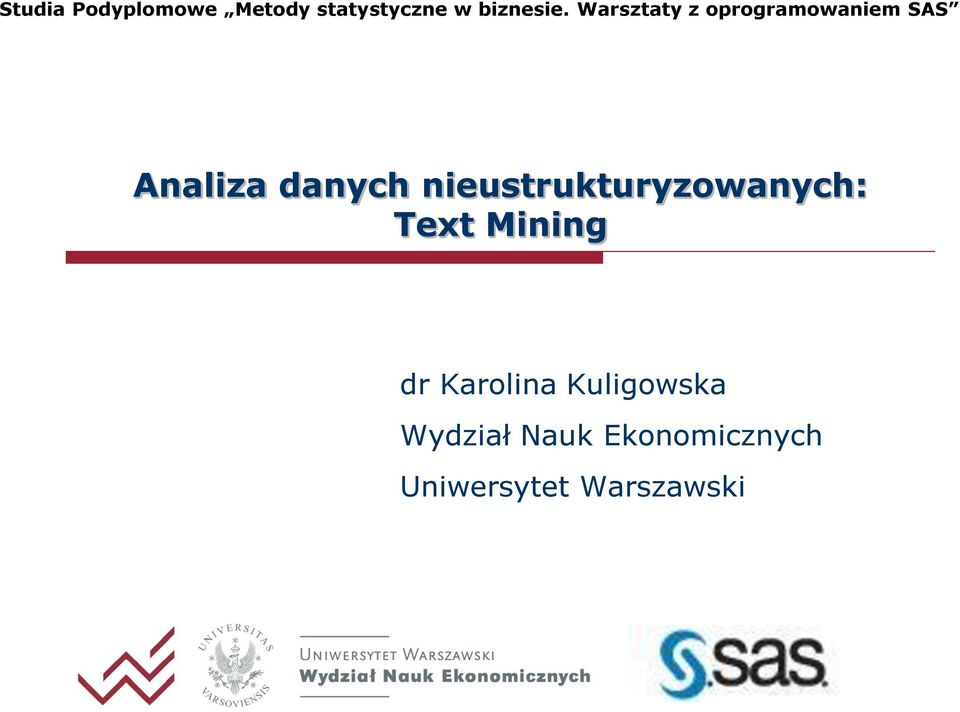 Text Mining Wydział Nauk