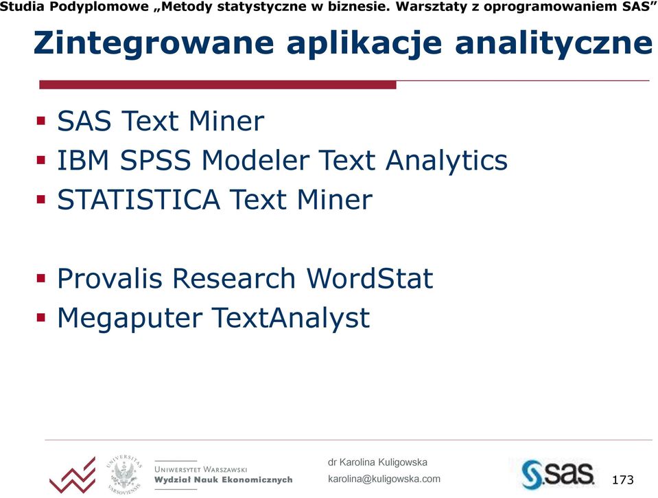 Analytics STATISTICA Text Miner