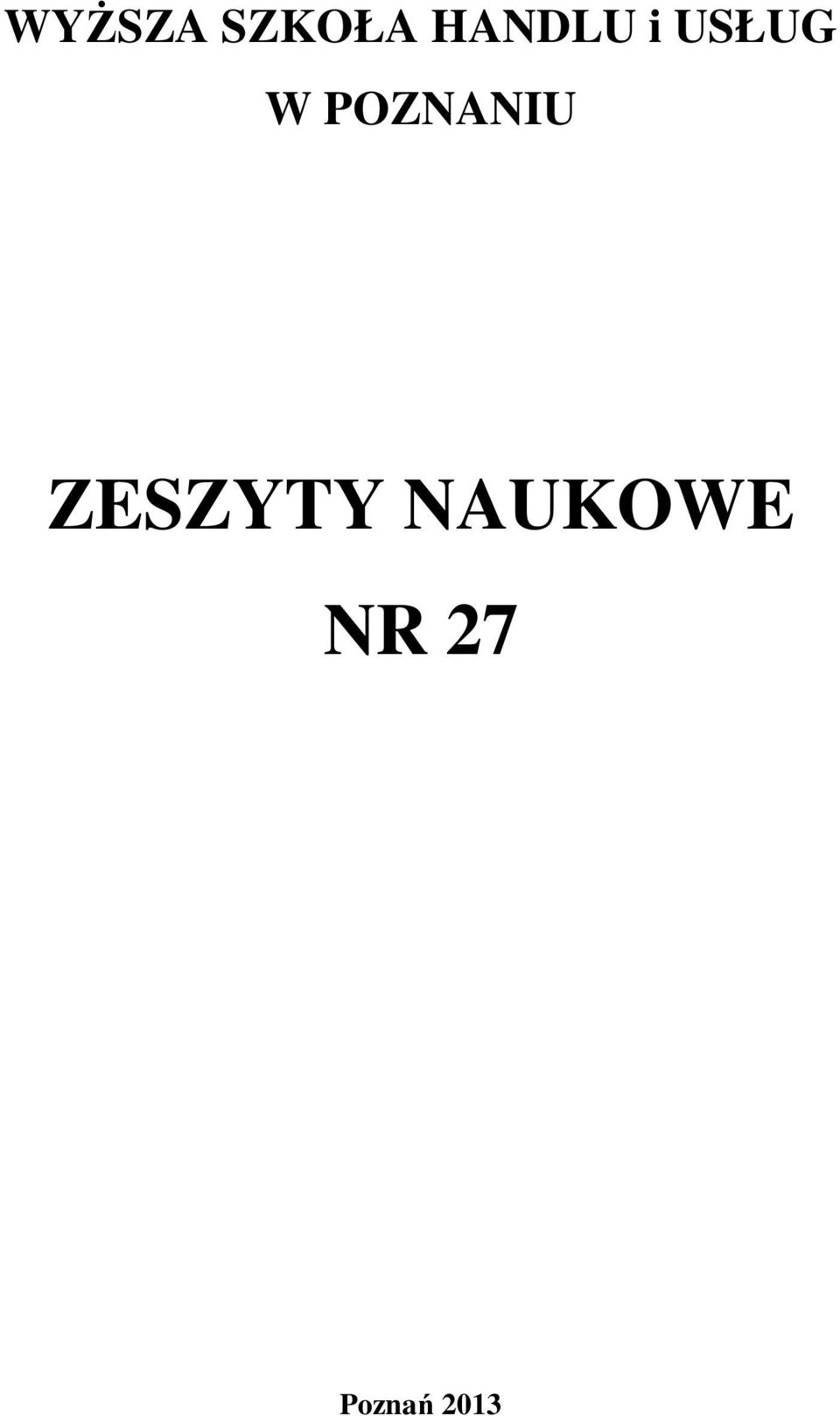 POZNANIU ZESZYTY