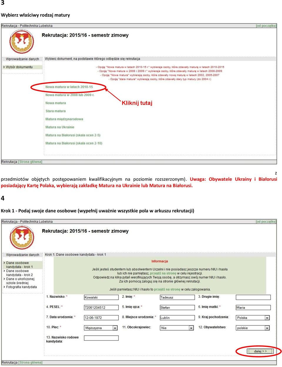 postępowaniem kwalifikacyjnym na poziomie rozszerzonym).