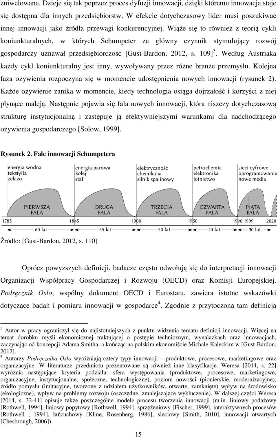 Wiąże się to również z teorią cykli koniunkturalnych, w których Schumpeter za główny czynnik stymulujący rozwój gospodarczy uznawał przedsiębiorczość [Gust-Bardon, 2012, s. 109] 3.