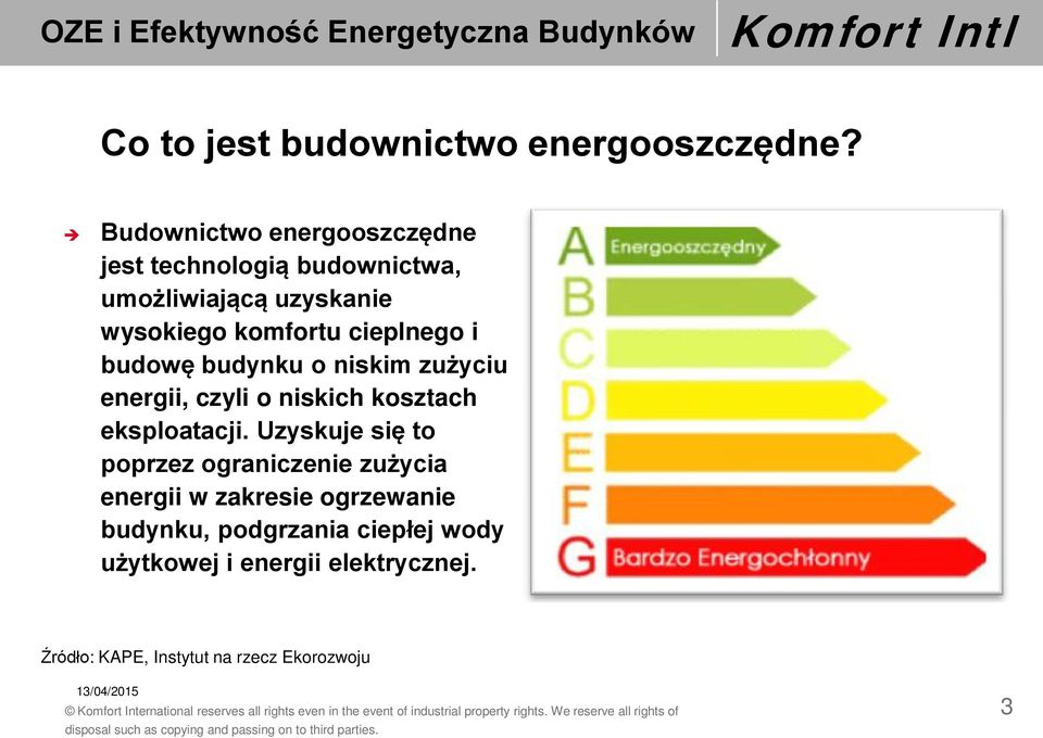 cieplnego i budowę budynku o niskim zużyciu energii, czyli o niskich kosztach eksploatacji.