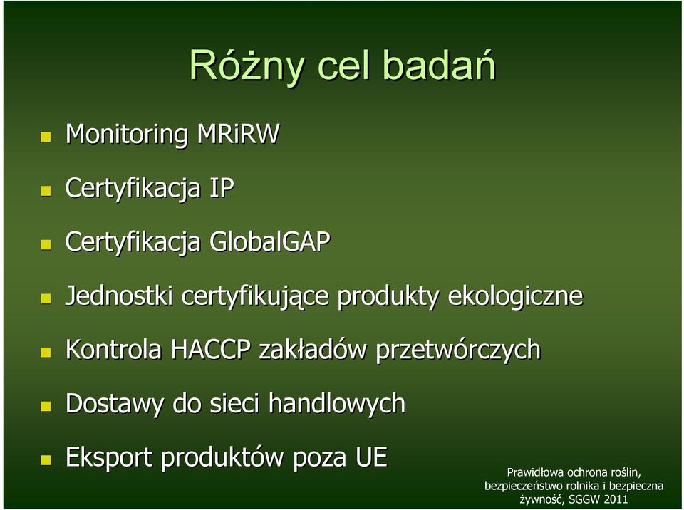 ekologiczne Kontrola HACCP zakład adów w przetwórczych