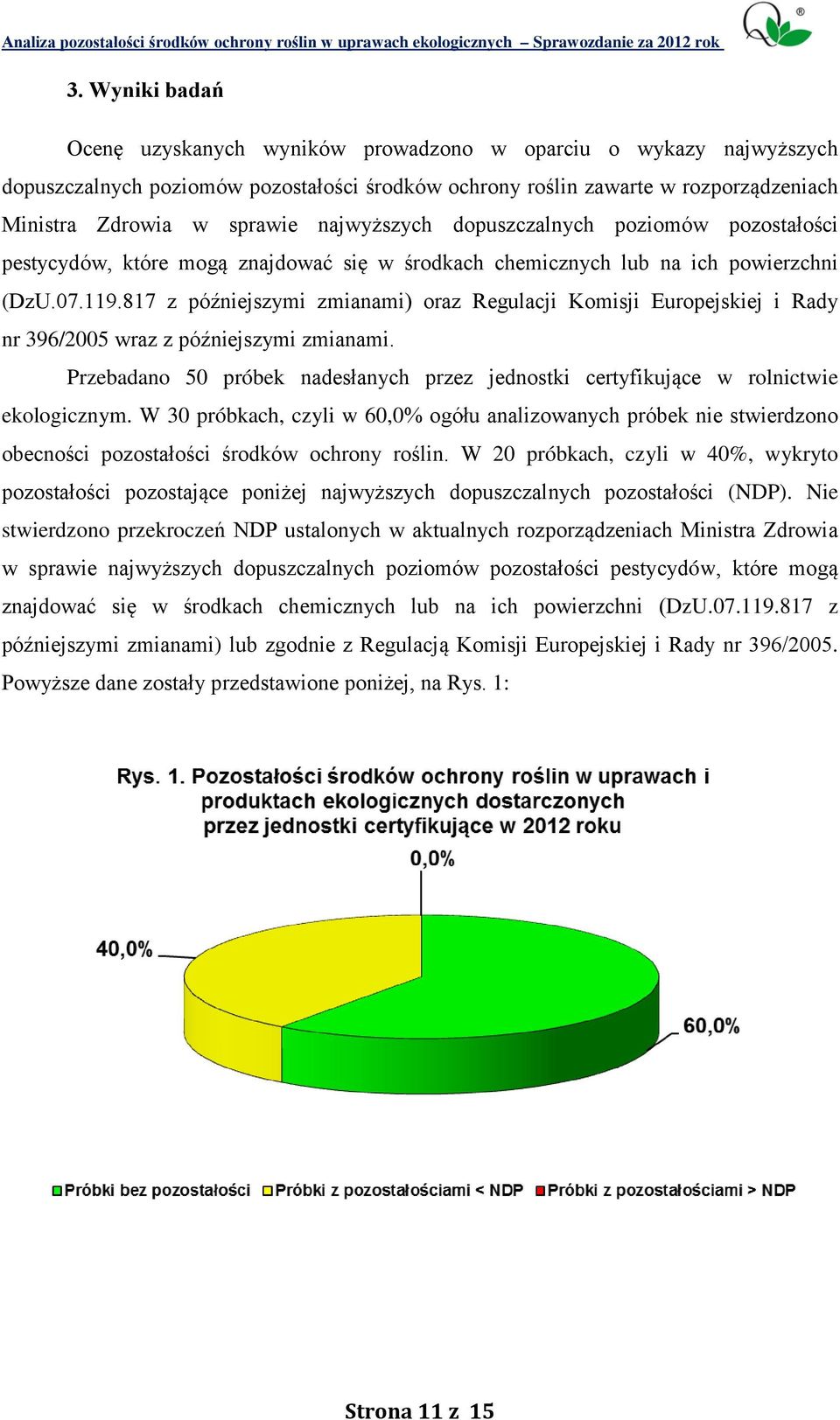 817 z późniejszymi zmianami) oraz Regulacji Komisji Europejskiej i Rady nr 396/2005 wraz z późniejszymi zmianami.