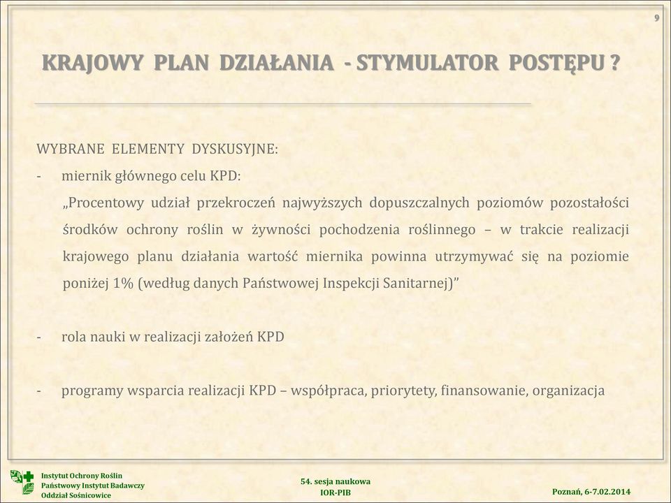 pozostałości środków ochrony roślin w żywności pochodzenia roślinnego w trakcie realizacji krajowego planu działania wartość