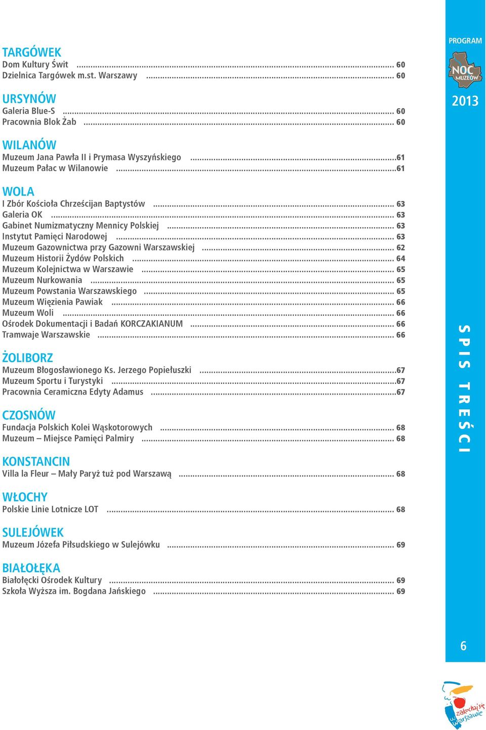 .. 63 Muzeum Gazownictwa przy Gazowni Warszawskiej... 62 Muzeum Historii Żydów Polskich... 64 Muzeum Kolejnictwa w Warszawie... 65 Muzeum Nurkowania... 65 Muzeum Powstania Warszawskiego.