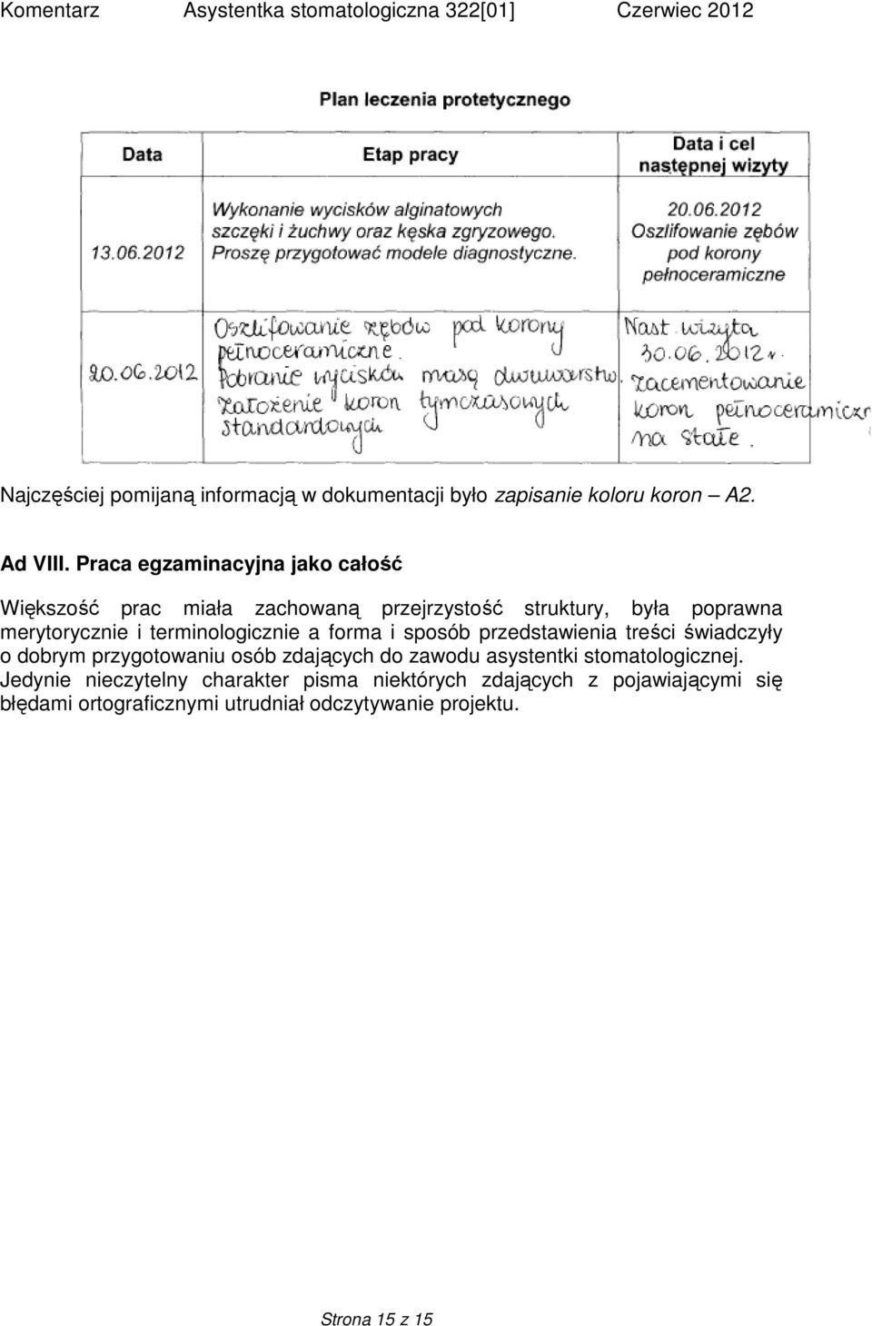 terminologicznie a forma i sposób przedstawienia treści świadczyły o dobrym przygotowaniu osób zdających do zawodu