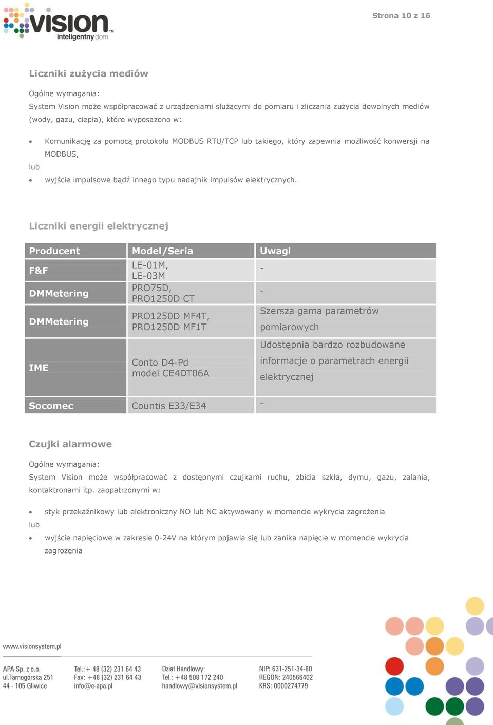 Liczniki energii elektrycznej F&F DMMetering DMMetering LE01M, LE03M PRO75D, PRO1250D CT PRO1250D MF4T, PRO1250D MF1T Szersza gama parametrów pomiarowych IME Conto D4Pd model CE4DT06A Udostępnia