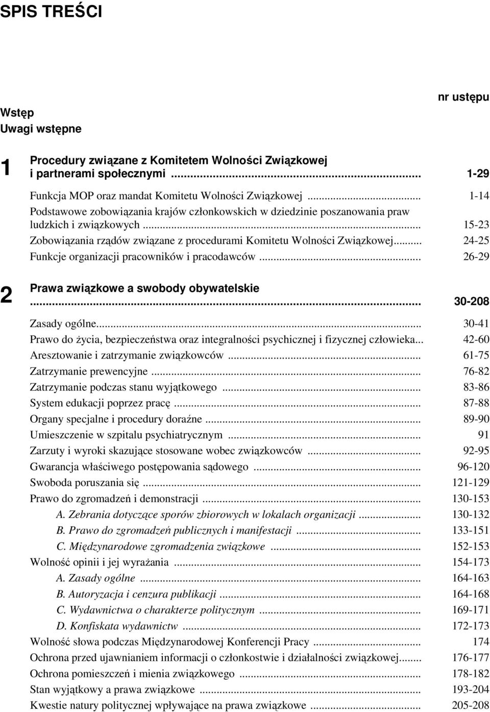 .. 24-25 Funkcje organizacji pracowników i pracodawców... 26-29 Prawa związkowe a swobody obywatelskie... 30-208 Zasady ogólne.