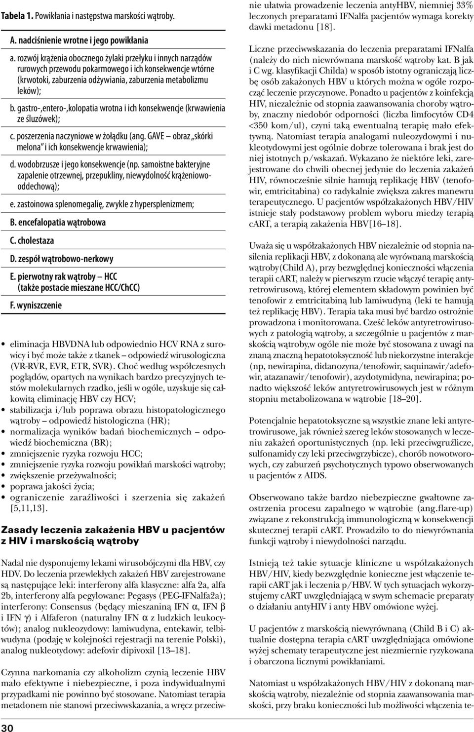 gastro-,entero-,kolopatia wrotna i ich konsekwencje (krwawienia ze śluzówek); c. poszerzenia naczyniowe w żołądku (ang. GAVE obraz skórki melona i ich konsekwencje krwawienia); d.