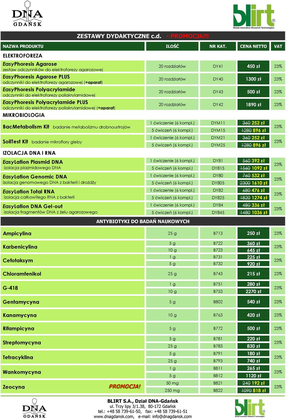 do elektroforezy poliakrylamidowej EasyPhoresis Polyacrylamide PLUS odczynniki do elektroforezy poliakrylamidowej (+aparat) MIKROBIOLOGIA BacMetabolism Kit badanie metabolizmu drobnoustrojów SoilTest