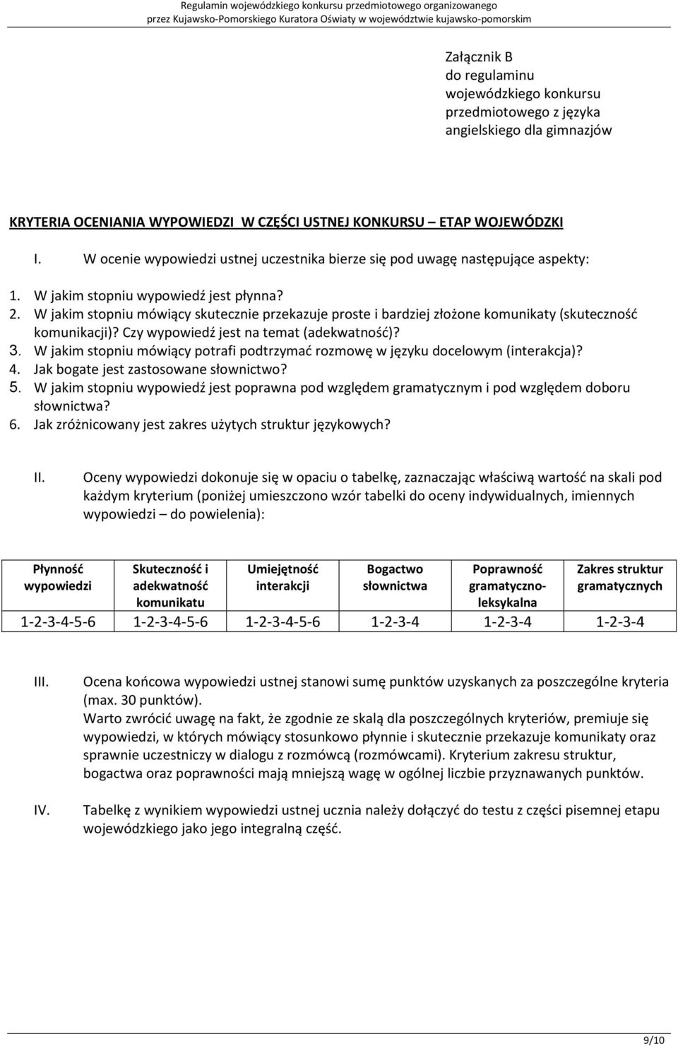 W jakim stopniu mówiący skutecznie przekazuje proste i bardziej złożone komunikaty (skuteczność komunikacji)? Czy wypowiedź jest na temat ()? 3.