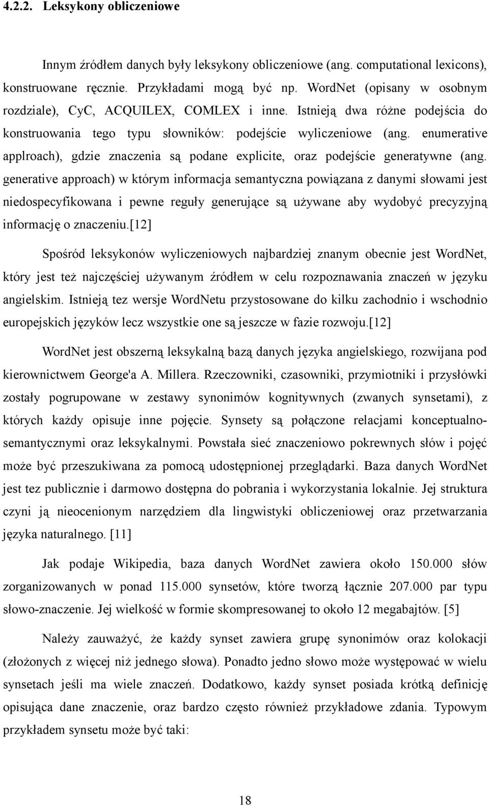 enumerative applroach), gdzie znaczenia są podane explicite, oraz podejście generatywne (ang.