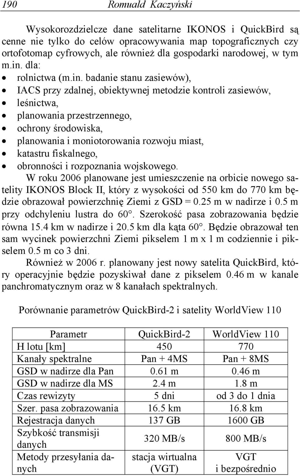 dla: rolnictwa (m.in.