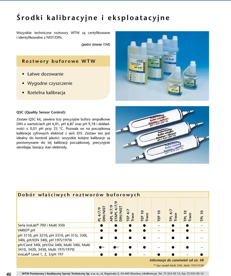 wartościach ph 4,01, ph 6,87 oraz ph 9,18 i dokładności ± 0,01 ph przy 25 C. Pozwala on na początkową kalibrację cyfrowych elektrod z serii IDS.