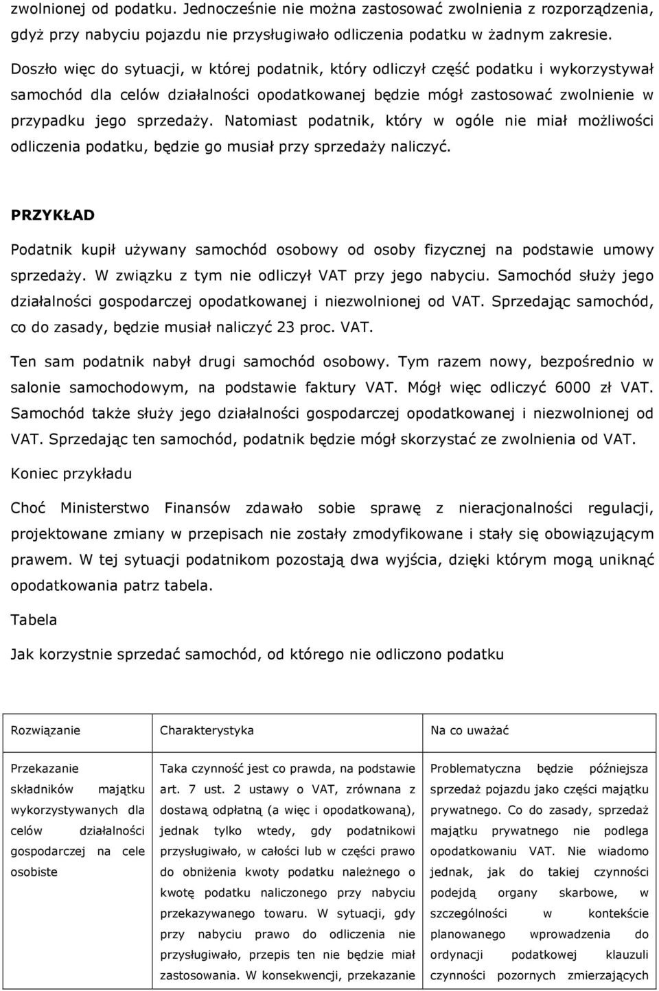 Natomiast podatnik, który w ogóle nie miał możliwości odliczenia podatku, będzie go musiał przy sprzedaży naliczyć.