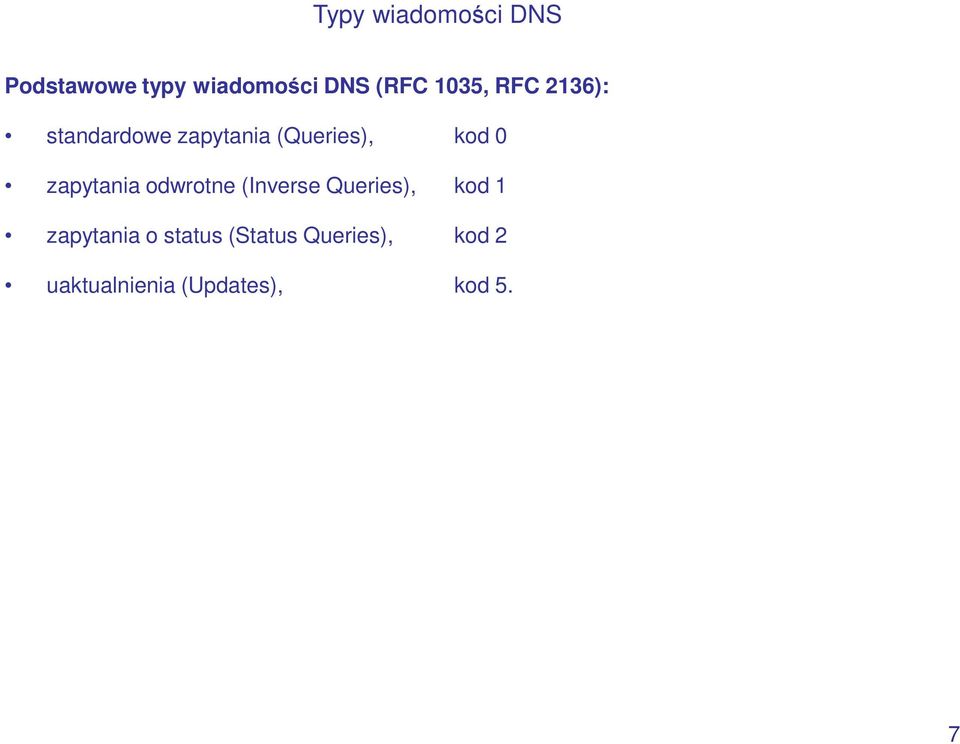 zapytania odwrotne (Inverse Queries), kod 1 zapytania o