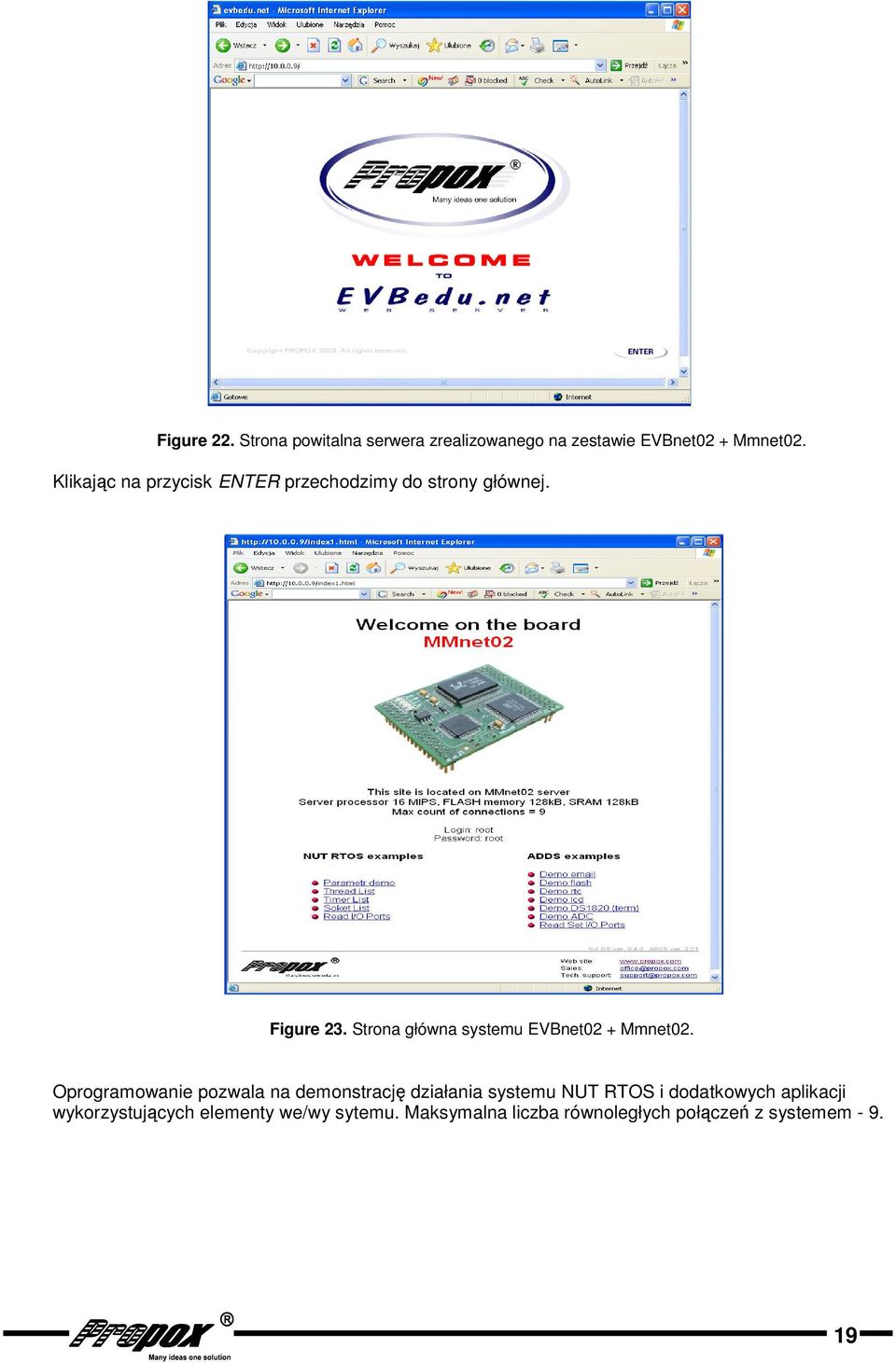 Strona główna systemu EVBnet02 + Mmnet02.