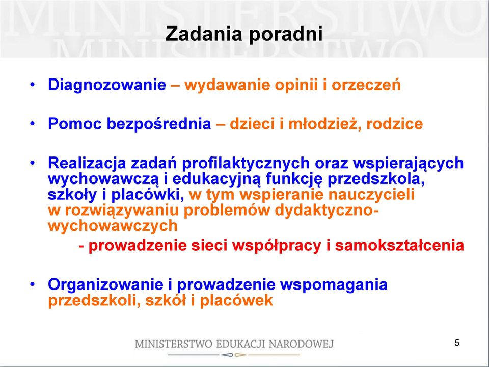 i placówki, w tym wspieranie nauczycieli w rozwiązywaniu problemów dydaktycznowychowawczych - prowadzenie