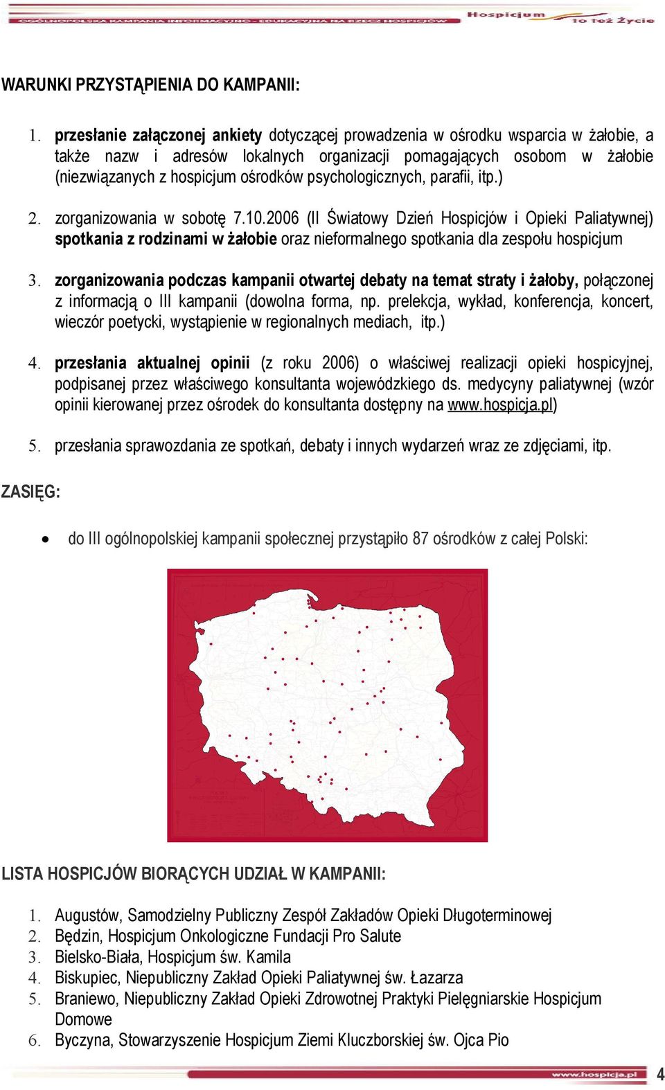 psychologicznych, parafii, itp.) 2. zorganizowania w sobotę 7.10.