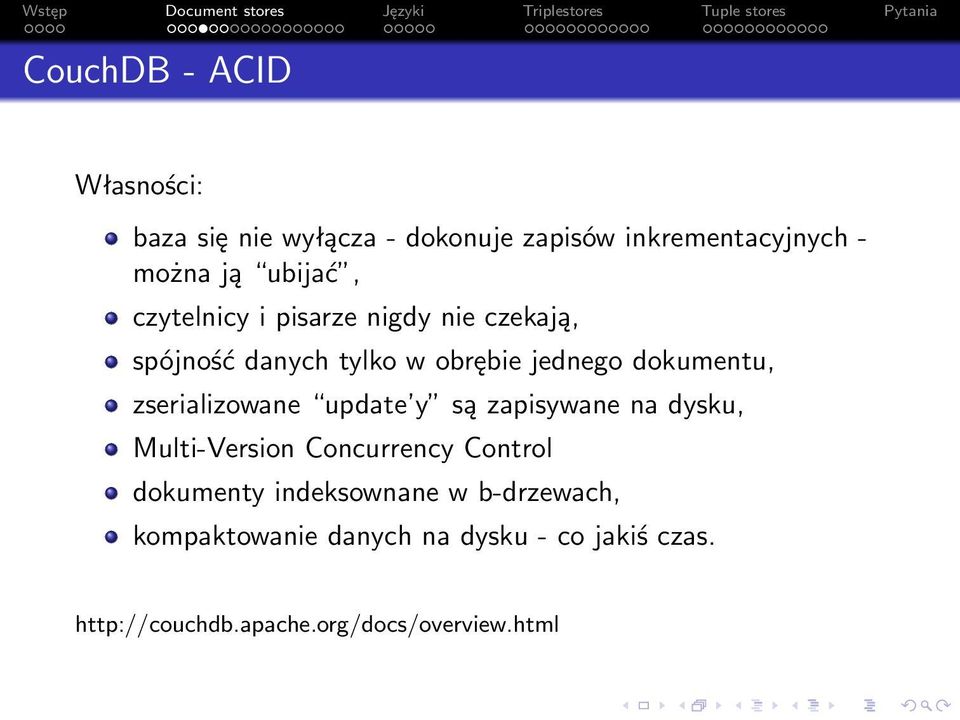 zserializowane update y są zapisywane na dysku, Multi-Version Concurrency Control dokumenty