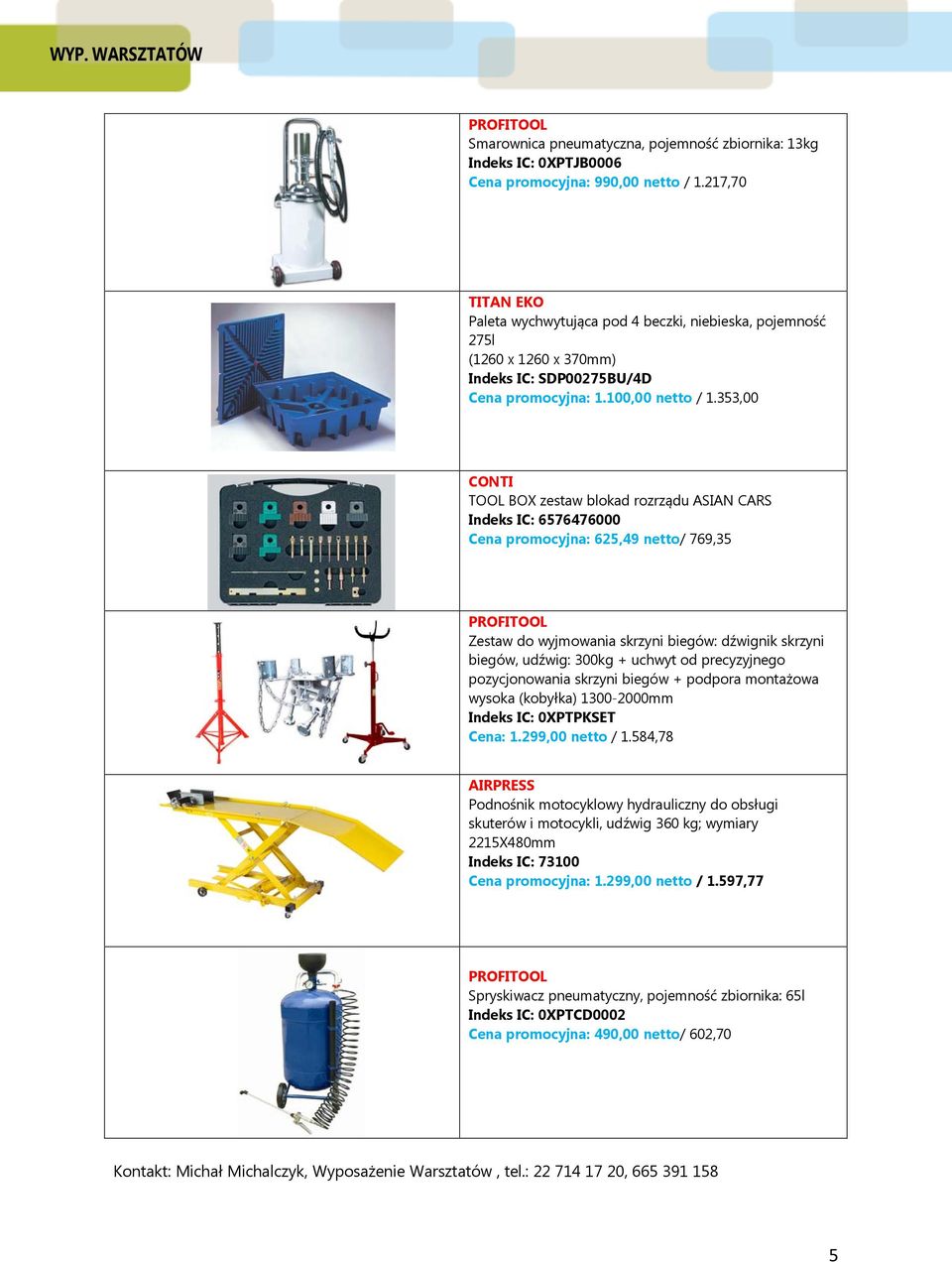 353,00 CONTI TOOL BOX zestaw blokad rozrządu ASIAN CARS Indeks IC: 6576476000 Cena promocyjna: 625,49 netto/ 769,35 PROFITOOL Zestaw do wyjmowania skrzyni biegów: dźwignik skrzyni biegów, udźwig: