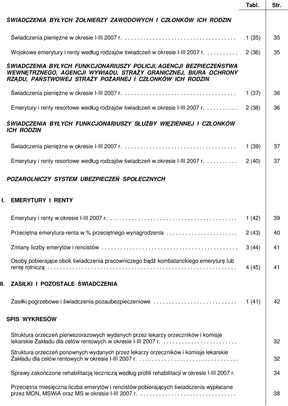 .......... 2 (36) 35 ŚWIADCZENIA BYŁYCH FUNKCJONARIUSZY POLICJI, AGENCJI BEZPIECZEŃSTWA WEWNĘTRZNEGO, AGENCJI WYWIADU, STRAŻY GRANICZNEJ, BIURA OCHRONY RZĄDU, PAŃSTWOWEJ STRAŻY POŻARNEJ I CZŁONKÓW