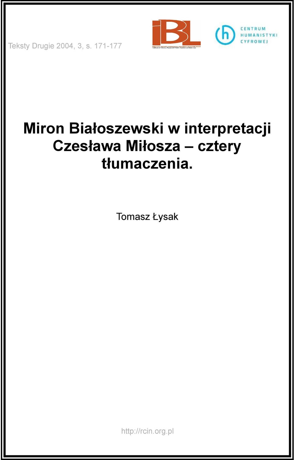 interpretacji Czesława