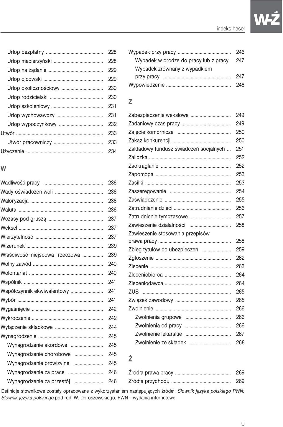 .. 236 Wczasy pod gruszą... 237 Weksel... 237 Wierzytelność... 237 Wizerunek... 239 Właściwość miejscowa i rzeczowa... 239 Wolny zawód... 240 Wolontariat... 240 Wspólnik.