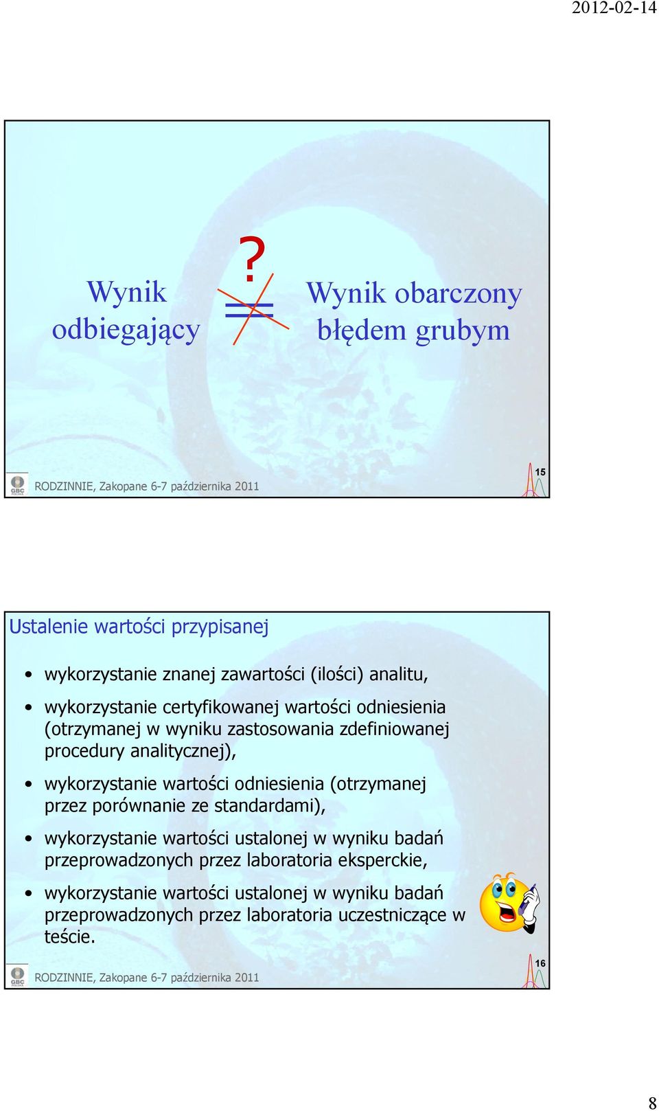 certyfikowanej wartości odniesienia (otrzymanej w wyniku zastosowania zdefiniowanej procedury analitycznej), wykorzystanie wartości