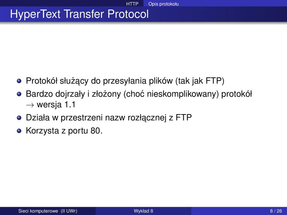 nieskomplikowany) protokół wersja 1.